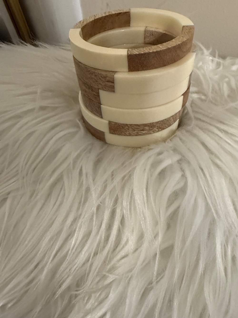 Ivory and Natural Wood Bangles